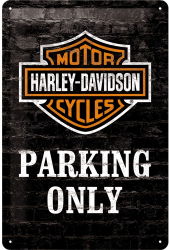 Placa metalica - Harley Davidson - Parking Only - 20x30 cm 