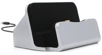 Suport birou pentru telefon compatibil Micro-USB 1x Micro-USB si cablu de iesire USB cu lungime 1m Gri SOHO4429 