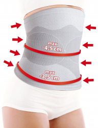 Centura pentru slabit Mass and Slim turmalina efect in combaterea celulitei si reducerea dimensiunii taliei elastica gri XL 