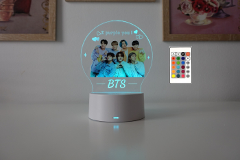 Lampa De Veghe LED BTS I purple you 16 Culori cu telecomanda Lumina Ambientala Alimentare USB sau 3 baterii AA 