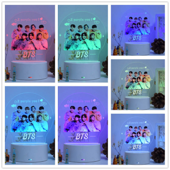 Lampa De Veghe LED BTS I purple you 7 Culori Lumina Ambientala Alimentare USB sau 3 baterii AA 