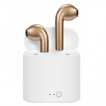Casti Audio Wireless Techstar and reg i7S Bluetooth Gold Tip in-ear pentru IOS si Android 