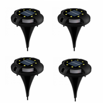 Set 4 lampi solare de gradina terasa trepte lumina alb si albastru 