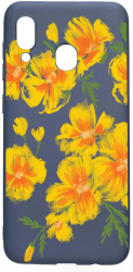 Husa Silicon Compatibila cu Samsung Galaxy A20 Pastel Colors Collection Flowers rezistenta la uzura Alaskan Blue AB 502 