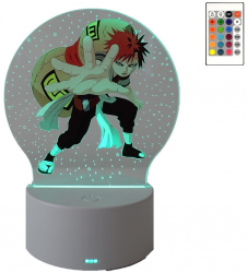 Lampa De Veghe LED anime Naruto Gaara 16 Culori cu telecomanda Lumina Ambientala Alimentare USB sau 3 baterii AA 