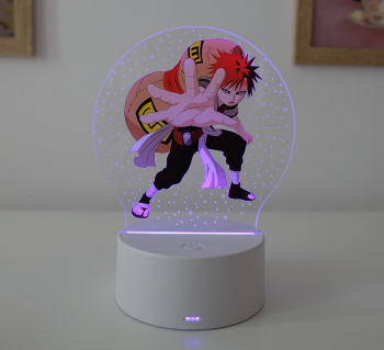 Lampa De Veghe LED anime Naruto Gaara 7 Culori Lumina Ambientala Alimentare USB sau 3 baterii AA 