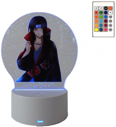 Lampa de veghe LED anime Naruto Itachi 16 culori lumina ambientala cu telecomanda alimentare USB sau 3 baterii AA 