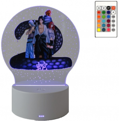 Lampa de veghe LED anime Naruto Taka Sasuke 16 culori lumina ambientala cu telecomanda alimentare USB sau 3 baterii AA 