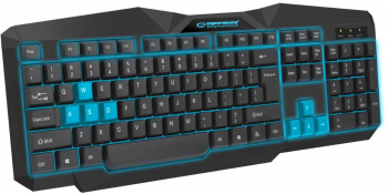 Tastatura gaming cu iluminare LED albastru si interfata USB lungime fir 1.50 m Negru albastru SOHO4534 