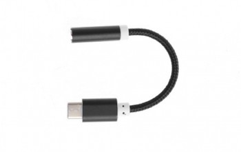 Adaptor audio universal conectori Type-C si Jack 3.5mm 10 cm Negru SOHO4574