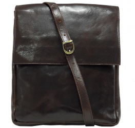 Geanta de umar din piele naturala vachetta MARO port laptop 14 and rdquo buzunar exterior frontal L5555B 