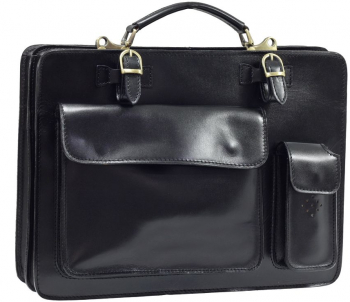 Geanta din piele naturala neagra made in italy Suveran 202 