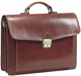Geanta mare de barbati business din piele naturala coniac 3 compartimente B225A 