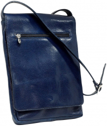 Geanta Messenger din piele naturala vachetta port laptop 12 and rdquo bleumarin L5526F 