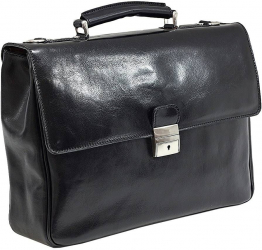 Servieta de barbati din piele naturala vachetta maner de mana rigid din piele greutate 1 2 kg negru B4412 Suveran 
