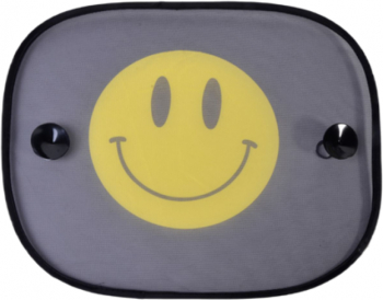 Set cu 2 parasolare auto din plasa cu fixare tip ventuza model Smiley 44x 36 cm Multicolor SOHO4547 