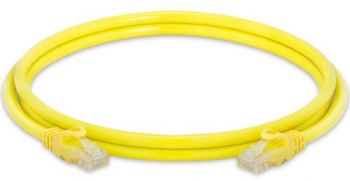 Cablu UTP Retea Galben Ethernet Cat 5e 1m Lungime - Cablu Patch de Internet cu Mufa Conector RJ45 