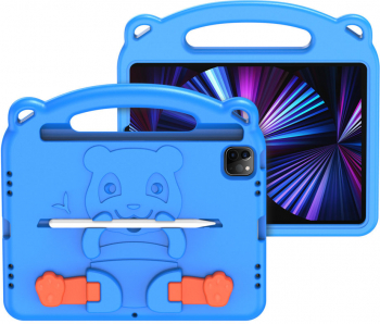 Husa din spuma compatibila cu Apple iPad Mini 6 2021 pentru copii cu model Panda Albastru SOHO4642