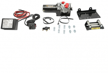 Troliu electric 12V 1360kg motor 1KW cablu otel 4 8mm x 13.5m OMC