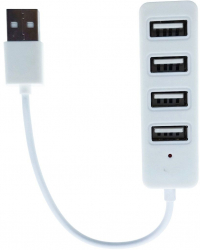 Hub cu 4 x porturi USB 2.0 LED universal 65x20x18 mm lungime 10 cm Alb SOHO4659