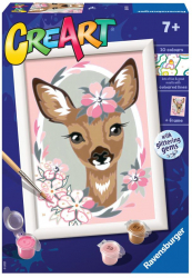 Pictura pe numere Ravensburger - Caprioara cu flori 
