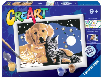 Pictura pe numere Ravensburger - Catel si pisicuta 