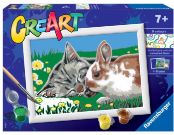 Pictura pe numere Ravensburger - Pisicuta si iepuras 