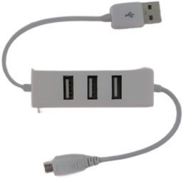 Hub incarcare cu 3 porturi USB interfata conectori 1x USB si 1x MicroUSB Alb SOHO4670