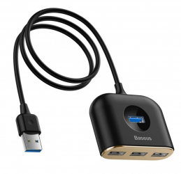 Hub USB 3.0 splitter cu 4 porturi 1x port USB 3.0 si 3x porturi USB 2.0 lungime 1m Negru SOHO4667