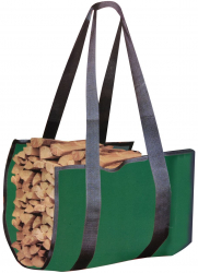 Geanta lemne material verde cu manere negre 
