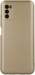 Husa pentru Samsung Galaxy S22 Ultra tip bumper din silicon Gold metalic SOHO4798 