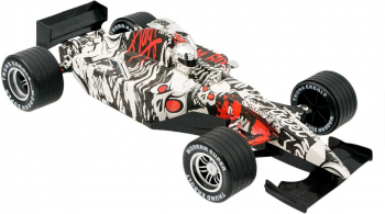 Masinuta formula 1 Sta cu cauciucuri de pista alb-negru pentru copii 