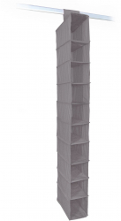 Organizator de panza pantofi sau haine 10 compartimente de culoare gri dimensiune 15 x 30 x 122 cm 
