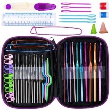 Set de crosetat 50 piese + husa de depozitare 