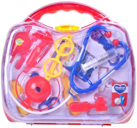 Set de joaca trusa de doctor Sta de jucarie cu 16 ustensile 