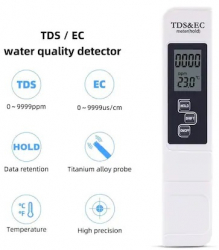Tester digital pentru TDS/EC/ Temperatura 3 in 1 pentru apa piscina si acvariu 