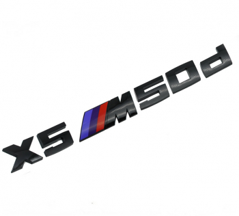 Emblema spate portbagaj BMW X5 M50d Negru 
