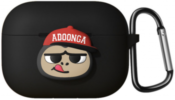 Husa cu carabina compatibila cu Apple AirPods Pro Andoonga material silicon dur Negru SOHO4886 