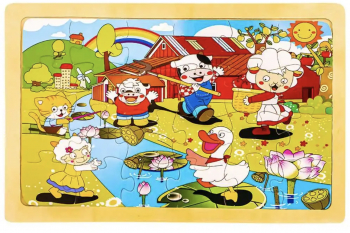 Puzzle Educational- Ferma animalelor 4 24 piese material lemn SOHO4975