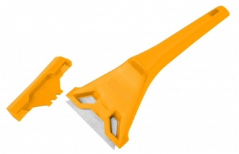 Racleta cu protectie lama pentru indepartare vopsea etichete colante tapet 7x17 cm Galben SOHO5028