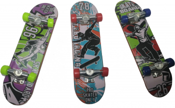 Set mini Skateboard Fingerboard Extreme 9.5 cm negru 