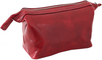 Trusa cosmetice pentru barbati portfard necessaire din piele naturala bordo T105D 