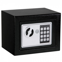 Seif metalic antiefractie cu inchidere digitala si cheie 170x230x170 mm HxLxl Negru PLUS Safe 