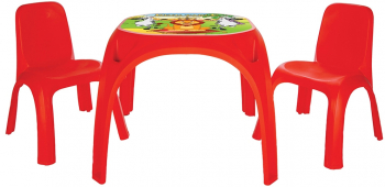 Set Masuta cu 2 scaune pentru copii Pilsan King Table red 