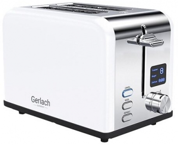 Prajitor de paine Gerlach GL3221W display LCD 1100W 2 felii Alb 