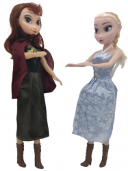 Set papusi Anna si Elsa tip frozen cu muzica 41cm 