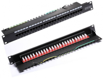 Patch Panel ISDN 25 porturi RJ45 montabil in rack 19 1U 