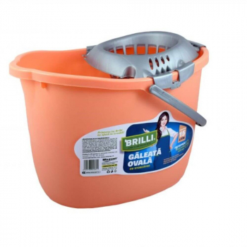 Galeata cu Storcator Brilli 15 L Ovala Culoare Piersica - MSV90019579 