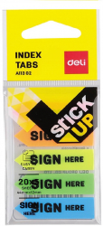 Index Adeziv Plastic Deli Stick Up Model Semneaza Aici 44x12 mm 5 Culori 