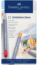 Set 12 Creioane Colorate Acuarela Faber-Castell Goldfaber Aqua Diverse Culori-LCMFC114612 